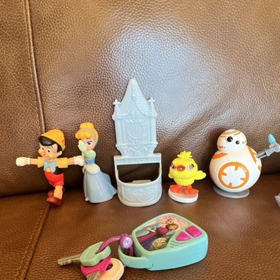 Disney Toy Figures Lot Pinocchio Cinderella Frozen Anna Elsa BB-8 Ducky