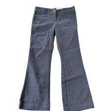 NWT Chaps Navy Blue Flat Front Flare Trouser Chino Pants Girls Youth Size 4