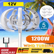 1,2KW DC 12V Kleinwindkraftanlage Windgenerator Vertikal Windrad Windturbine Kit