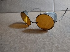 1920's Wilson Aviator-Driving Goggles Steam Punk Amber Tint VG Condition 