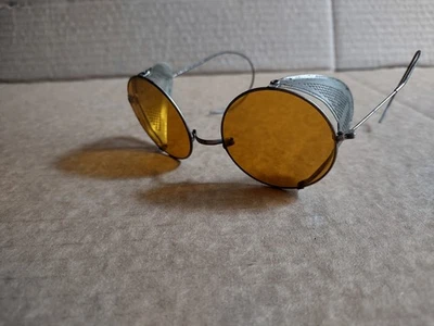 Gafas de conducción Wilson Aviator años 20 Steam Punk tinte ámbar (en muy buen estado) - Imagen 1 de 4