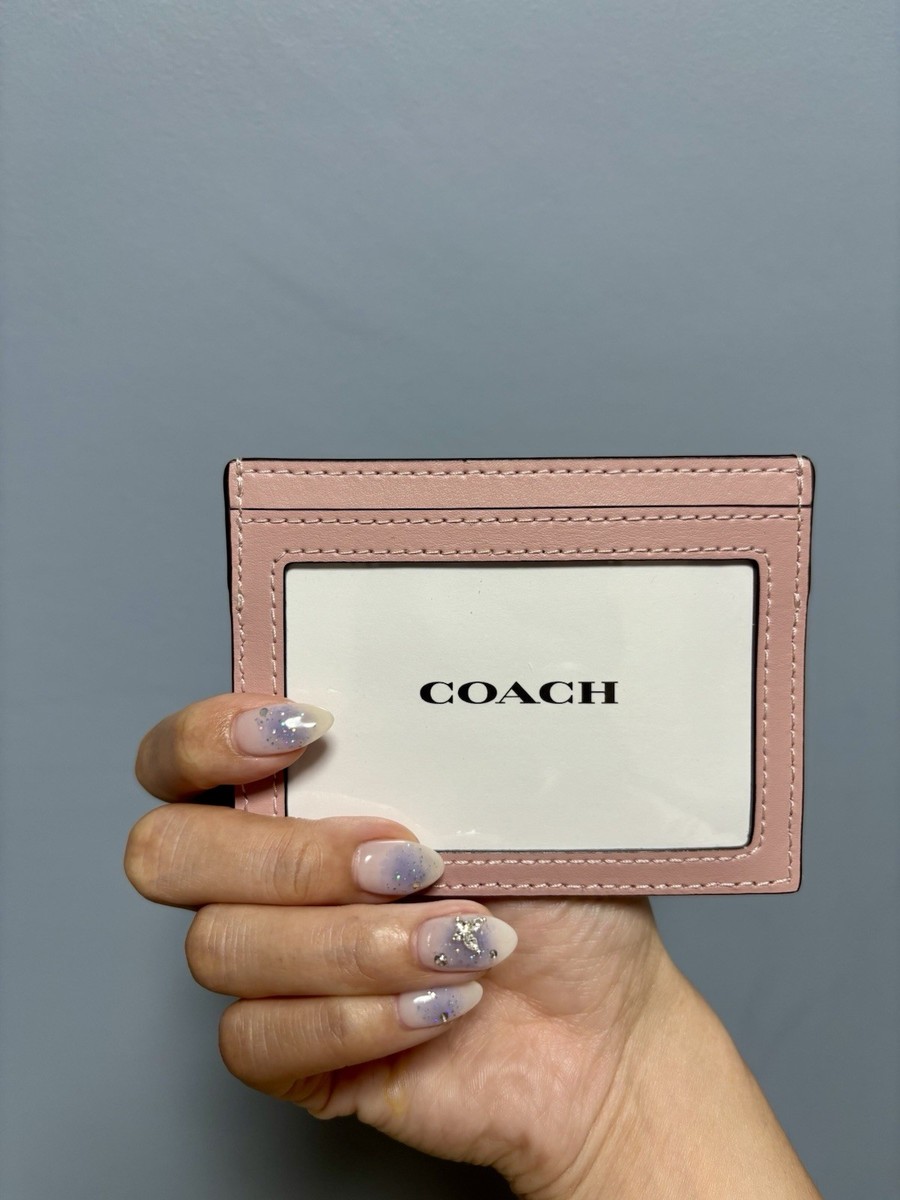 Coach Outlet Slim ID Card Case CBR13 SVY2V Silver/Ballerina
