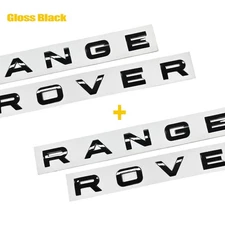 2pcs Gloss Black Front Rear Emblem For *ANGE *OVER Letter Nameplate Sport Evoque
