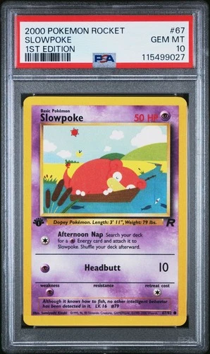 2000 Pokemon Team Rocket First Edition Slowpoke #67/82 PSA 10 GEM MINT