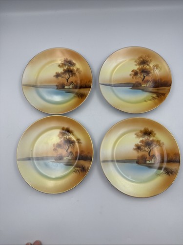 VTG hand painted in Japan Noritake 6-1/2” plate cabin near the lake collection - Picture 5 of 10