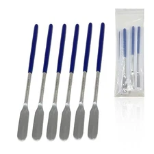 Stainless-Steel Lab Scoop Half Rounded Spatula Sampler with Vinyl Handle 6.5" 