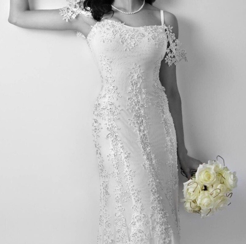 Luxurious Mermaid Sleeveless Wedding Dress Swarovski Crystals & Lace  Appliqu | eBay
