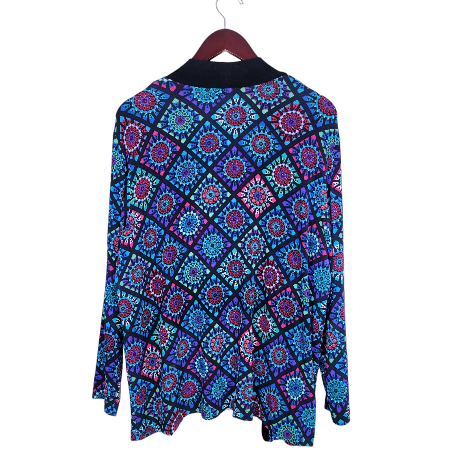 Slinky Brand Cardigan 1X Colorful Kaleidoscope Pr… - image 2