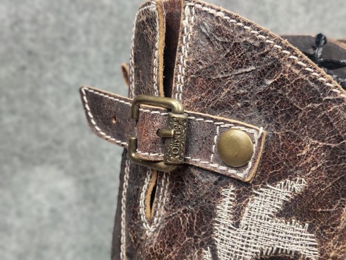 Vintage Sancho Boots Barbados Textured embroidered leather Logo - Picture 18 of 21