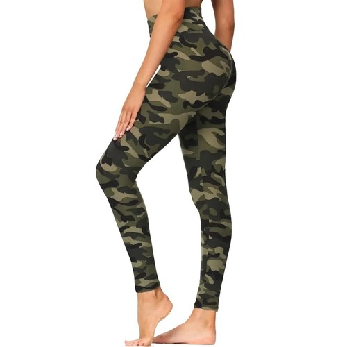 Women's High Waisted Leggings, Leopard & Camo Pattern Ultra Soft, Stretch 30-38" - Picture 2 of 13