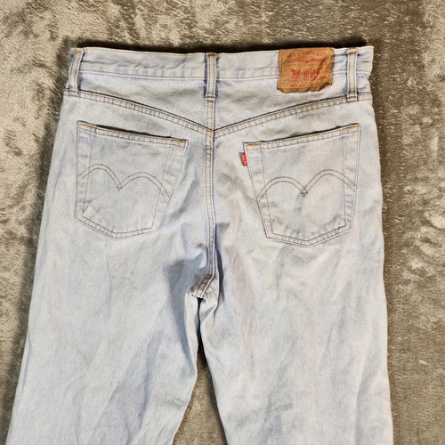 Jean vintage Levi's 501XX para hombre 34X28 azul botón mosca denim pierna recta 501 de colección - Imagen 10 de 14
