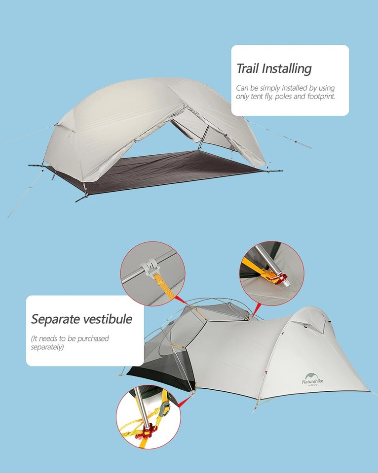 2 Camping Tent, Double Layers, Waterproof, Ultralight Dome Tent, 2