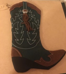 Boot Barn Ranch Western Felt 17 Green And Brown Christmas