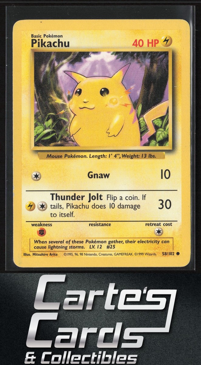 Pikachu Pokemon #058/102 Common | eBay