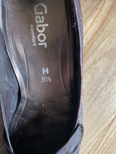 Scarpe corte GABOR pelle marrone cioccolato fondente - tacco a blocco 1,75 pollici - UK 5,5H ottime condizioni - Foto 5 di 12