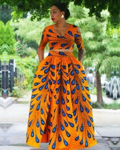 ankara maxi skirt and crop top