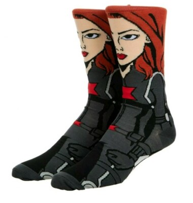 NWT Bioworld Character Socks Marvel Comics 360 Black Widow Character Socks
