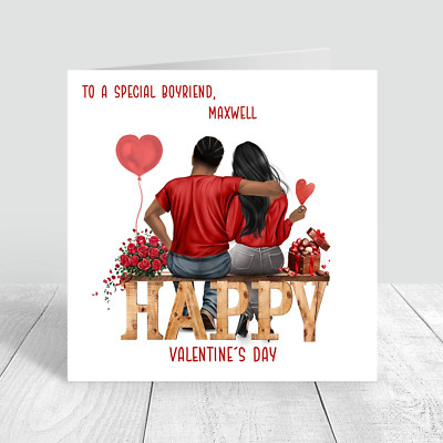 Personalisierte Happy Valentinstag Karte Liebe Motiv Paar Karte Partner Freund