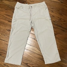 Columbia Pants Womens XL 27L Gray Nylon Omni-Shade Drawstring Lightweight