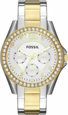 Fossil Riley Multifunction Two-Tone Stainless Steel Watch (Model ES3204) Fossil Riley White Dial Two Tone Steel Strap Watch for Women main image 2