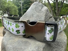 Dog Collar St. Patrick  s Day Green Large Handmade Heavy Duty NEW
