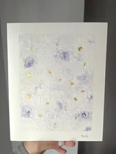 Original Abstract Contemporary Oil Painting 8x10in White Collector’s Piece COA