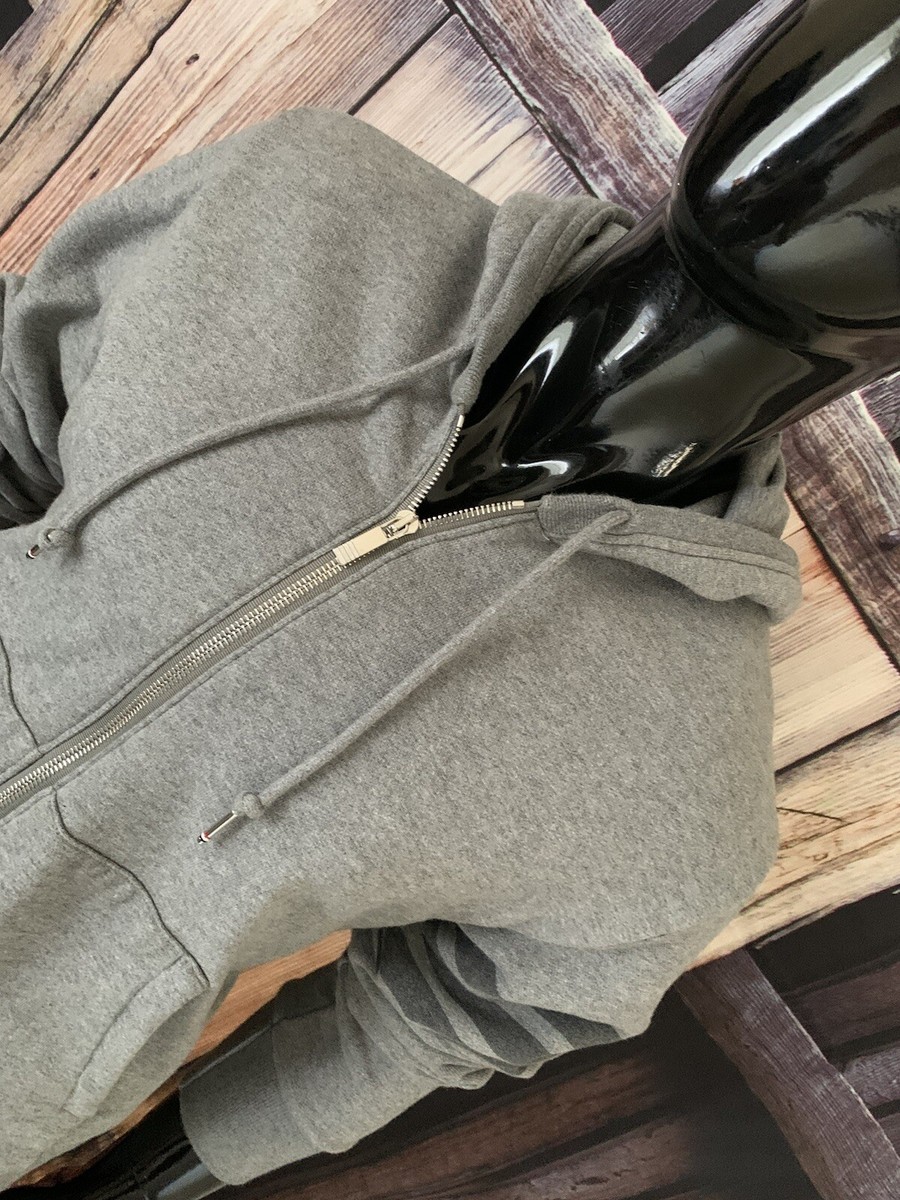 Thom Browne Dark Gray Cotton Full Zip Hoodie Sweatshirt Size