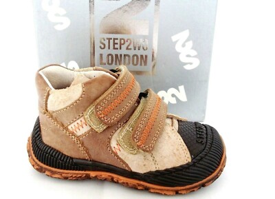 STEP2WO MINI AISLING TAUPE LEATHER INFANT BOYS SHOES INFANT