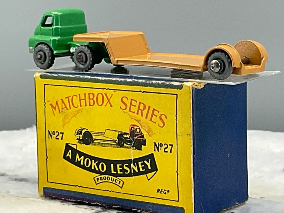 Moko Lesney Matchbox #27A Bedford cargador bajo, 1956 N, como nuevo en caja B todo original, N.O.S Foto 2 de 4