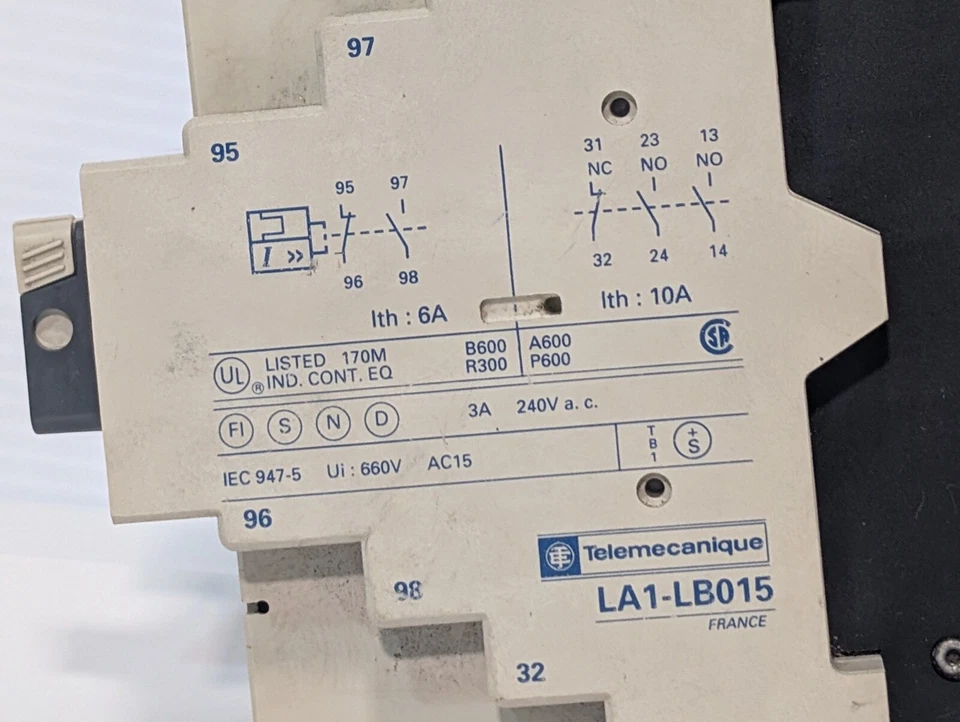 Square D Telemacanique LD1 LB030 & LA1 LB015 Motor Starter & Controller LB03P13 - Image 4 of 4