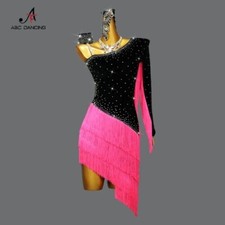 Latin Dance Competition Dress Performance FringeSkirt Girls Cabaret Line Suit