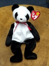 1998 Ty Beanie Babies "Fortune" The Panda Bear 8" Plush Toy Animal 