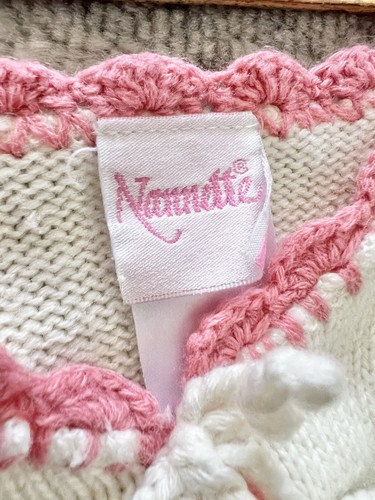 Vintage Nanette JCPenney 18M Knit Poncho Sweater Tassels Boho Fair Isle - Picture 4 of 10