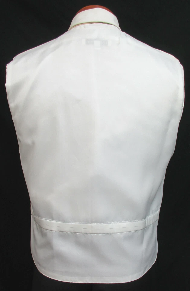 Men's Light Silver Tuxedo Vest and Long Tie Platinum Formal Wedding Prom Large L - Image 4 of 4