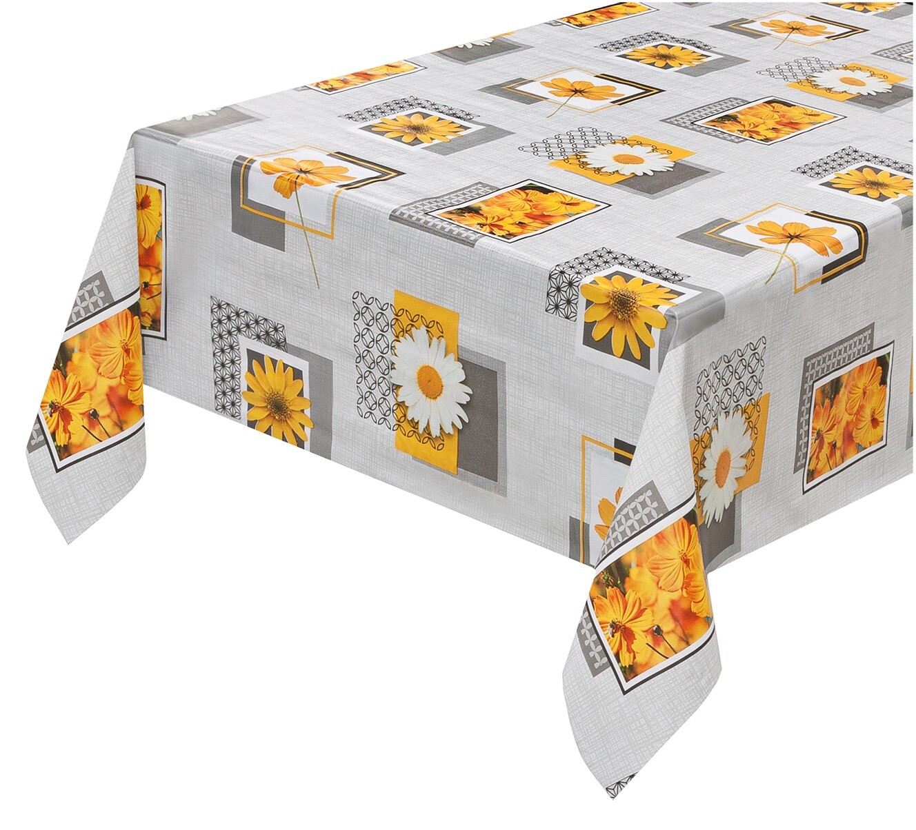 Tovaglia Cucina Antimacchia Plastificata Cerata Copritavolo Fiori Margherite - 140x550 Cm