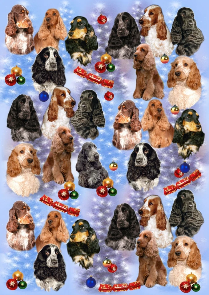 Cocker Spaniel Dog Christmas Wrapping Paper By Starprint
