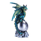 Dragon On Orb - Hand Painted Resin , Fantasy Collectible #11182