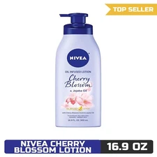 NIVEA Oil Infused Cherry Blossom and Jojoba Oil Body Lotion, 16.9 Fl Oz