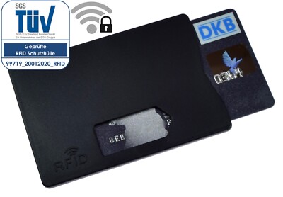 RFID Blocker NFC Schutzhülle EC Kartenhülle Schwarz Kreditkarten Scheckkarten