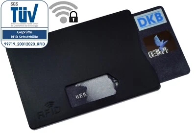 RFID Blocker NFC Schutzhülle EC Kartenhülle Schwarz Kreditkarten Scheckkarten