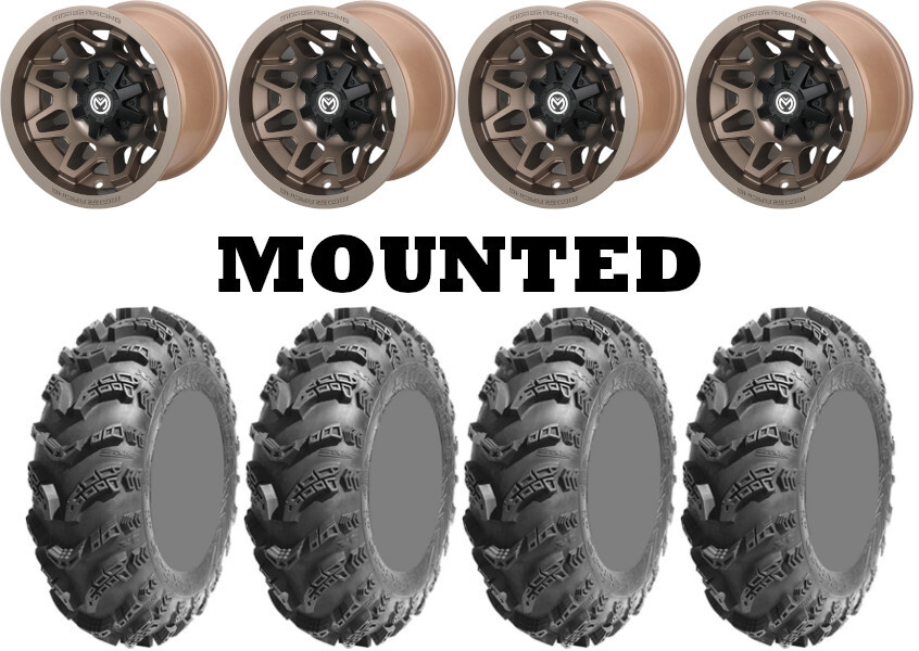 Kit 4 AMS Slingshot XT Tires 25x812/25x1012 on Moose 416X Bronze