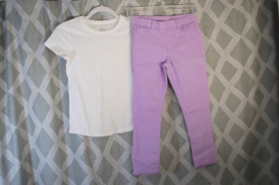 TEE SHIRT Light Purple Jeggings Pants 