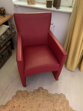 Sessel /Schreibtisch Sessel  aus tollem roten Leder . Keine Gebrauchsspuren