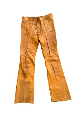 1970's Vintage North Beach Leather Handmade Laced Flare Whip