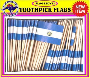 El Salvador Flag Salvadoran Flag Toothpicks For Cooking Cupcakes