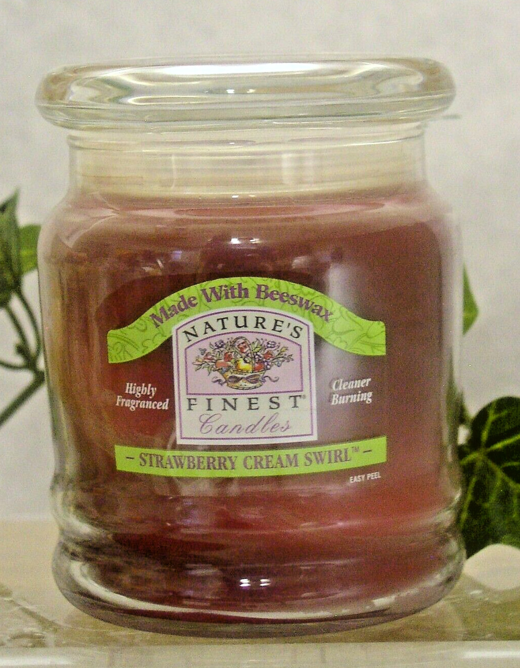Scented Jar Candles 2-Pack Large Beeswax Blend Red Strawberry Cream