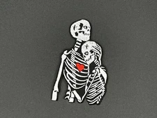 The Lovers Patch Goth Punk Emo Skeletons Bones Embroidered Iron On