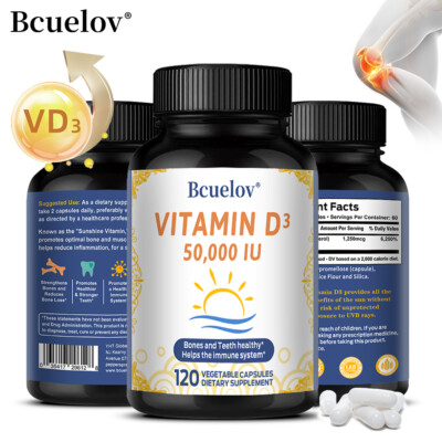 Vitamin D3-Kapseln 50,000 IE   Unterstützt Die Gesundheit Von Knochen Und Zähnen