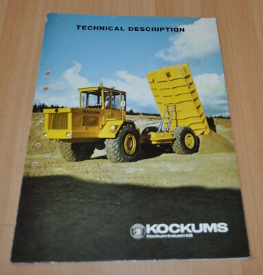 Kockums Dumper Dump Mining Truck Technical Description Manual Brochure Prospekt