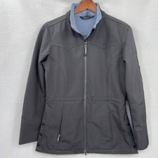 Roper Coat Womens Medium Western Black Softshell Fleece Lined Jacket Snap Sides